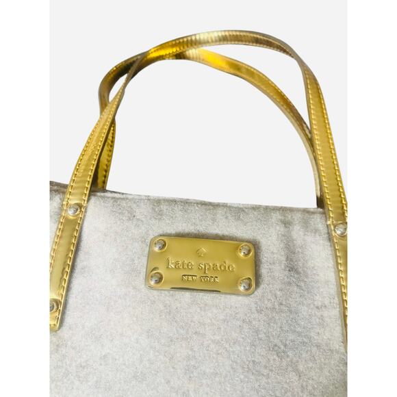 Kate Spade Harmony Frosted Gold Wool Tote J680 Limited Edition - Picture 5 of 8